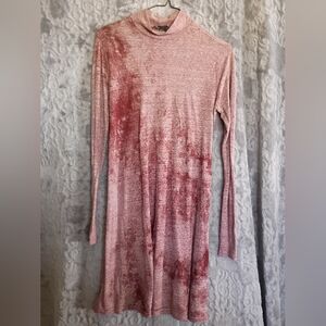 Forever 21 Dusty Rose Long Sleeve Mock Neck Dress